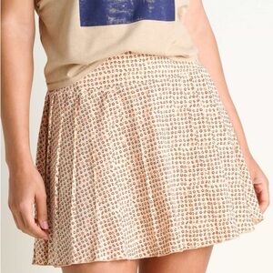 Toad&Co Cream Skater Mini Skirt Pleated Casual